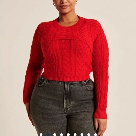 Abercrombie Cable Sweater Shrug Set in Red | size small - Picture 1 of 8